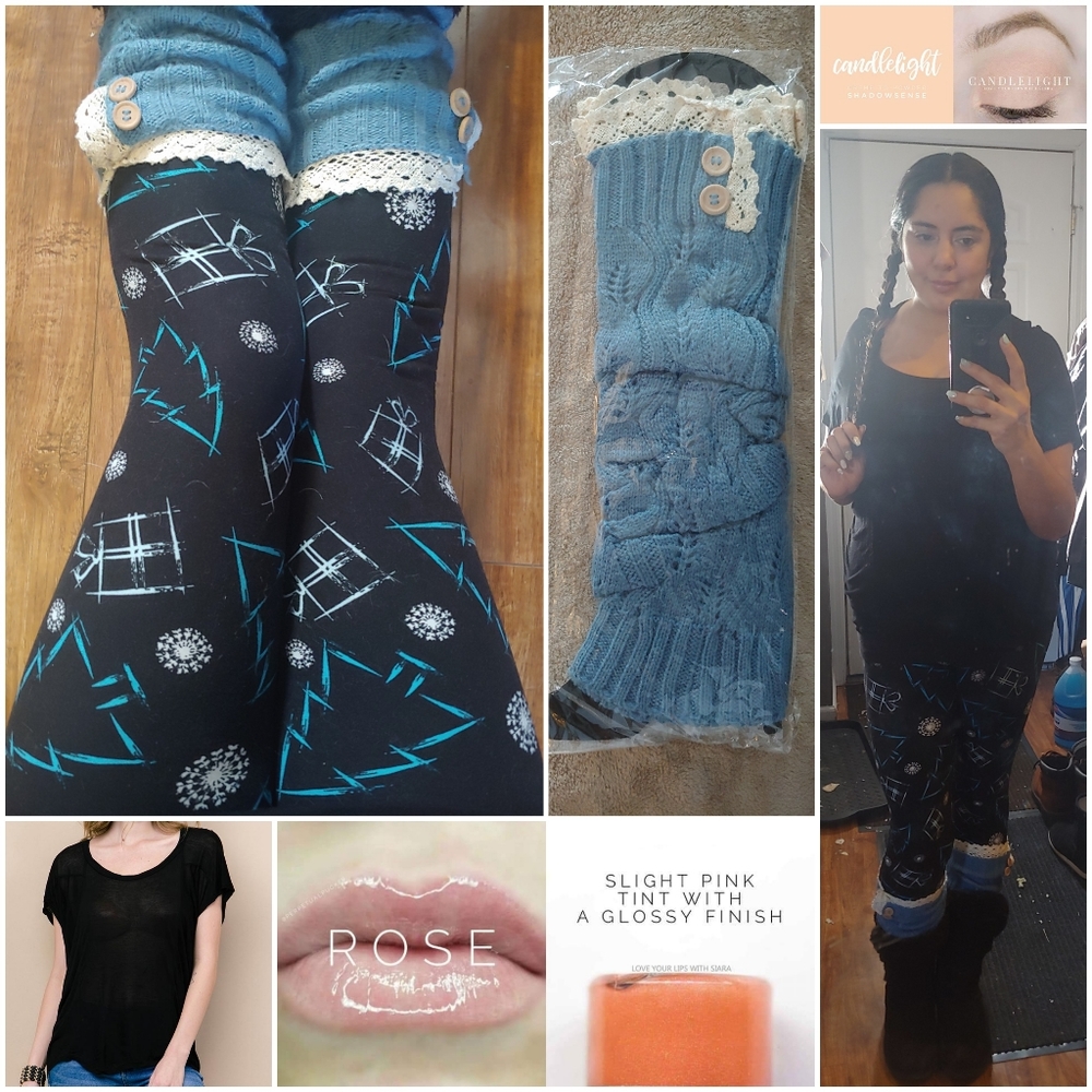 One Size Snowflake, Tree & Present Print Leggings